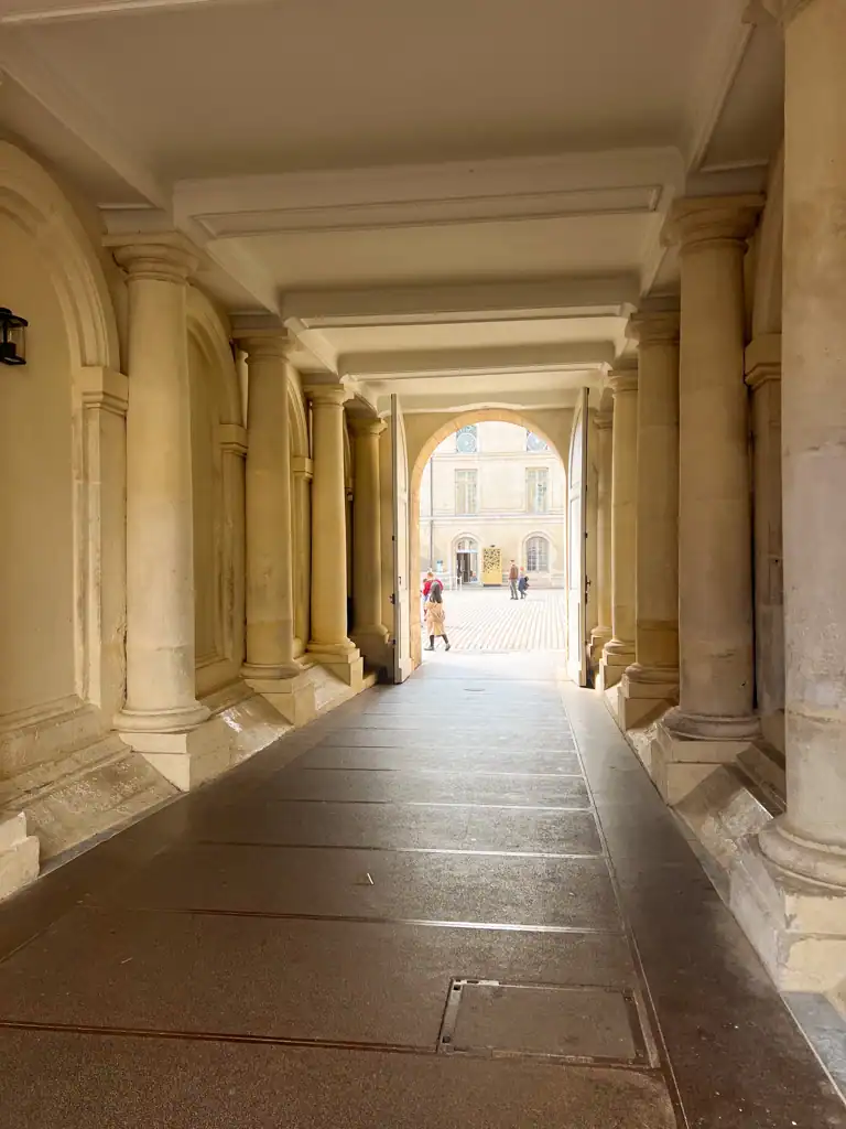City Tunnel with bright sun shining at the end on the owl trail in Dijon. 