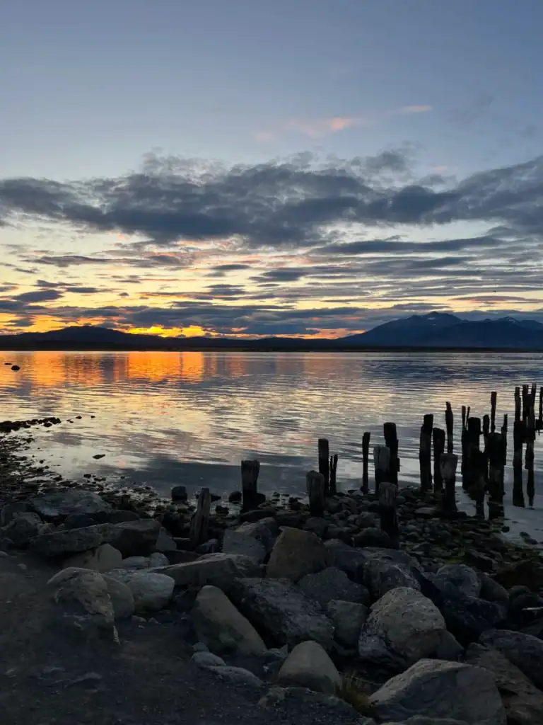 a sunset view in peurto natales. 