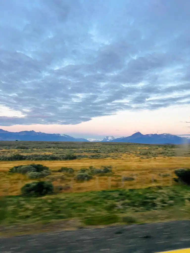 A window view of the landscape in Patagonia on the W-trek. 