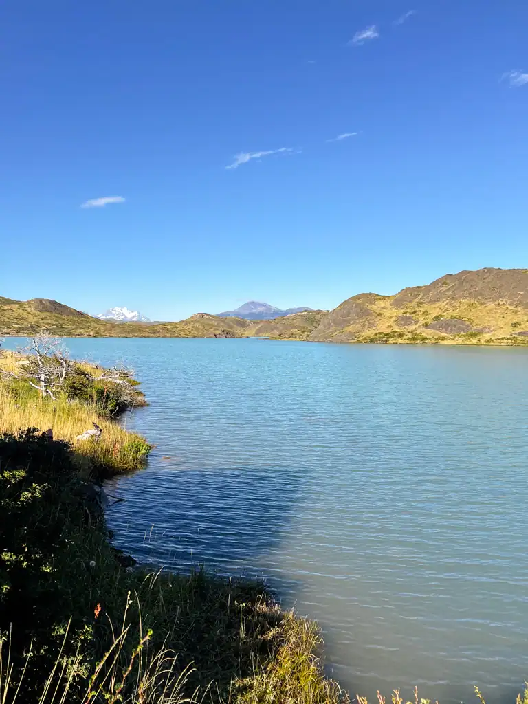 A view of Lake Pehoe on the way to start the W trek in Patagonia. 