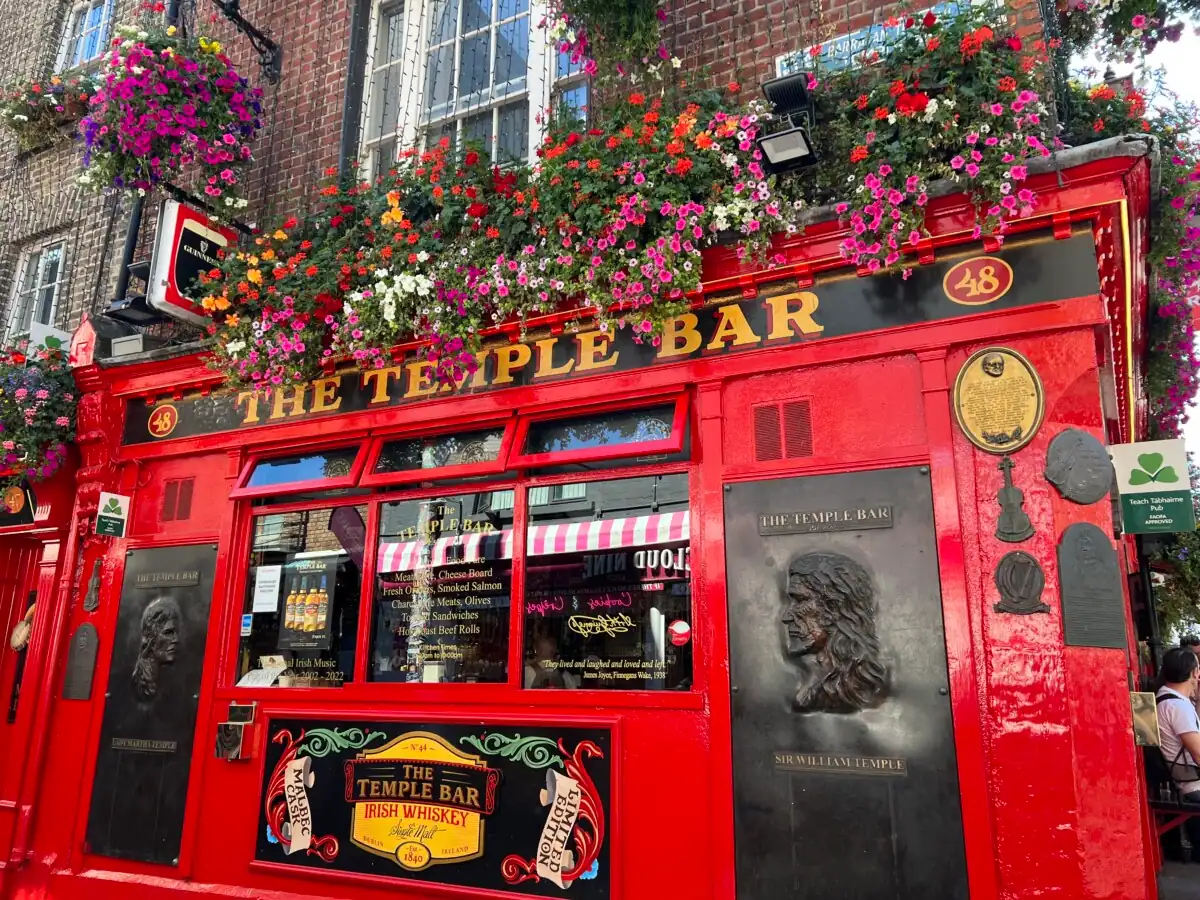 The temple bar in Dublin where st. patricks day is celebrated found in the best festivals around the world.