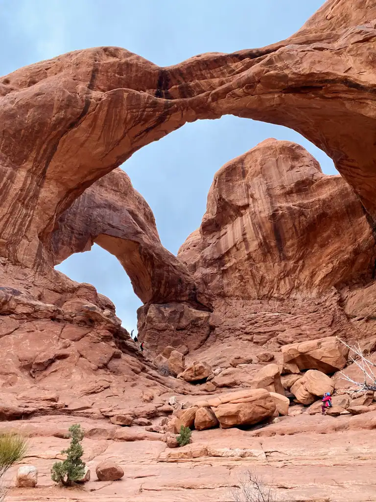 double arch in arches national park. 