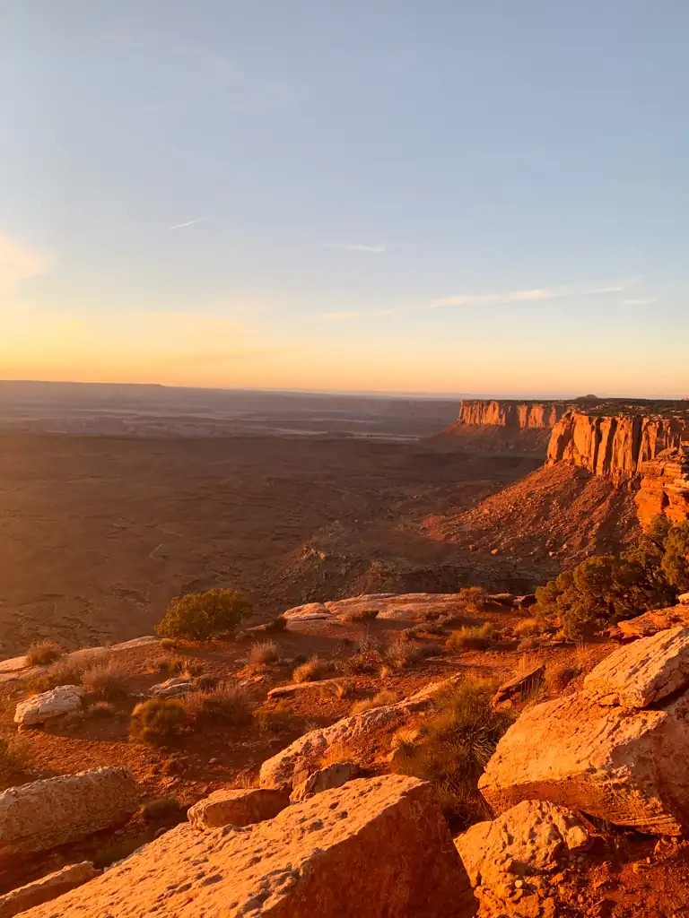 Sunset at canyonlands National Park on a southwest national park itinerary. 