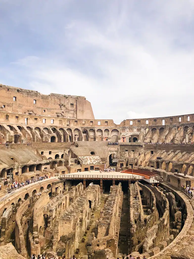 the inside of the colisseum. 