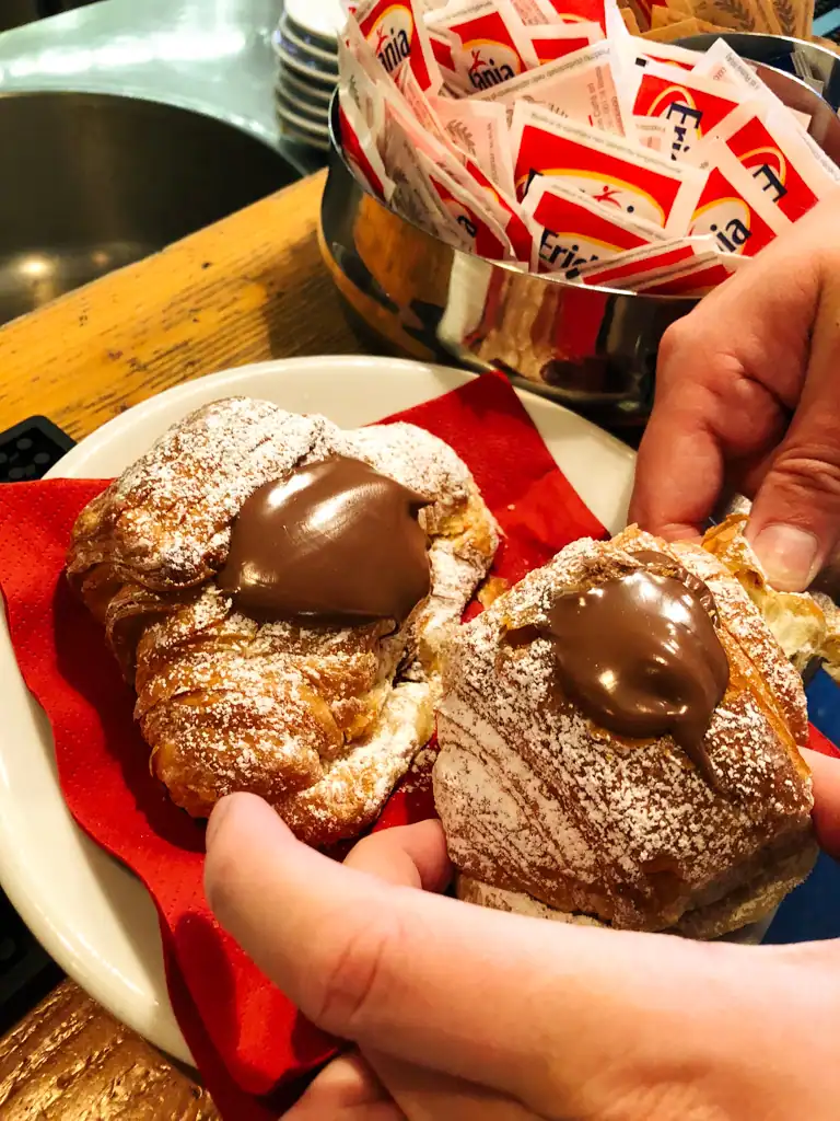 2 nutella stuffed croissants in Rome. 