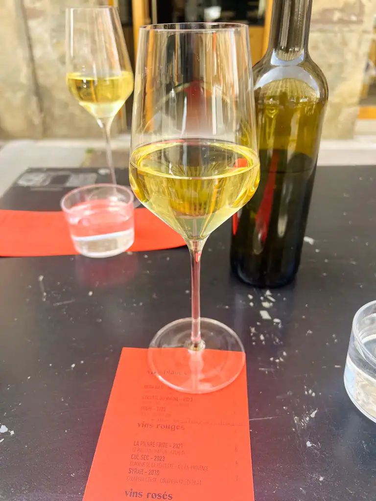 A glass of wine from a guide to the best bars in Lyon