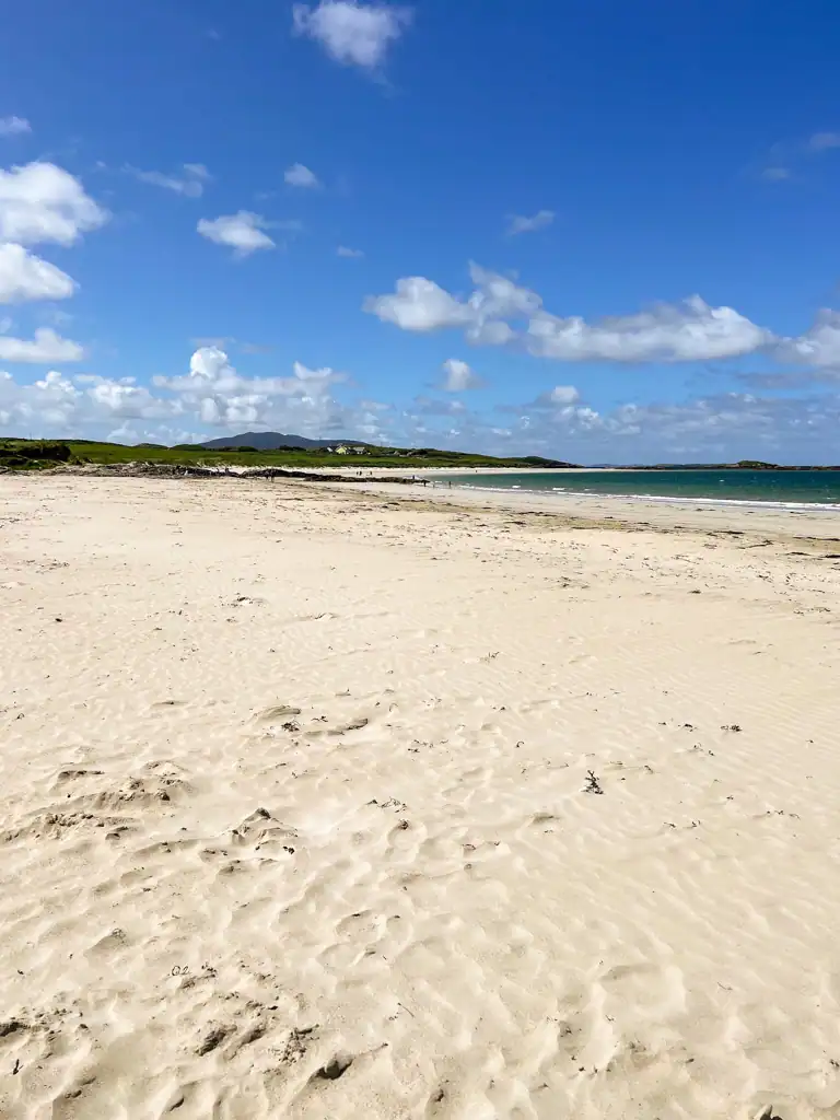 A beautiful white sand beach in Ireland.