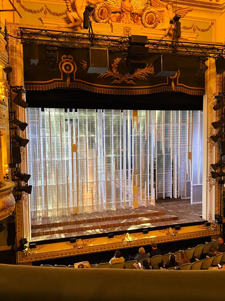 The view of a stage on the west end on a perfect solo day in london.