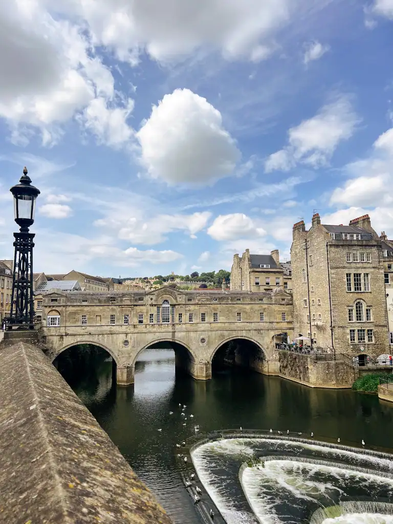 The pulteney bridge over the river avon.