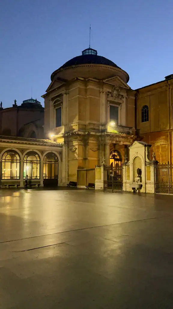 The terrace at the Vatican Museum before the sun rises. 