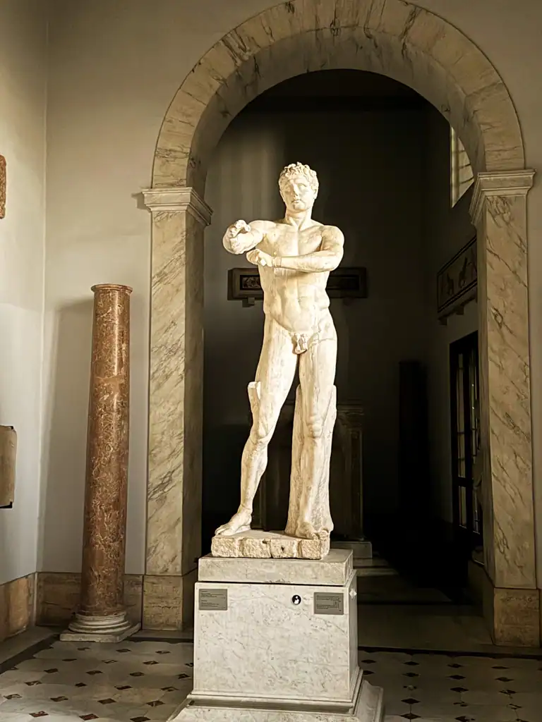 The Athlete Statue at the Vatican Museum seen on the keymaster tour. 