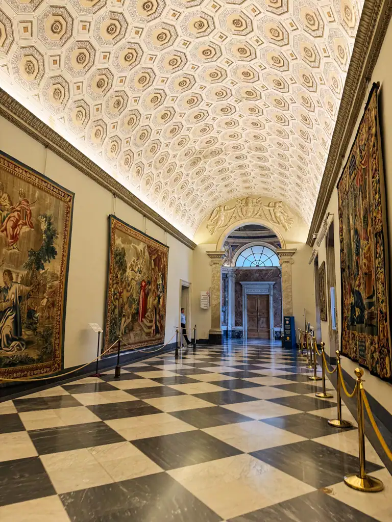 The hall of tapestries in the Vatican Museum on the Key Master Tour. 