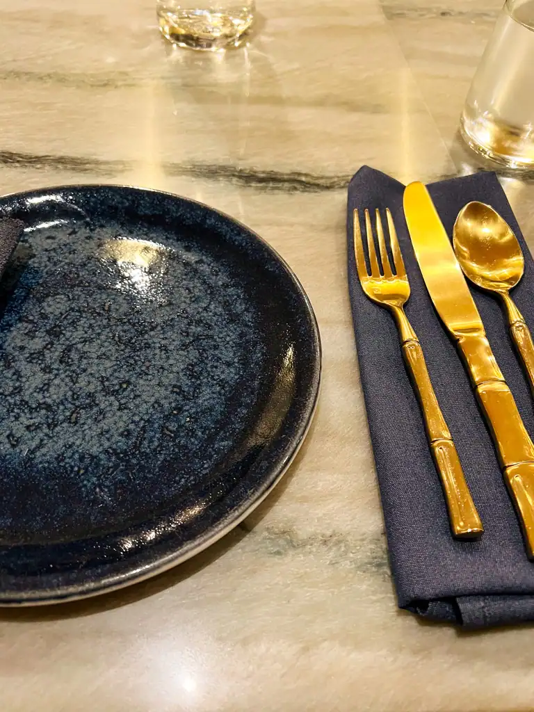 the plate and silverware at Kann. 