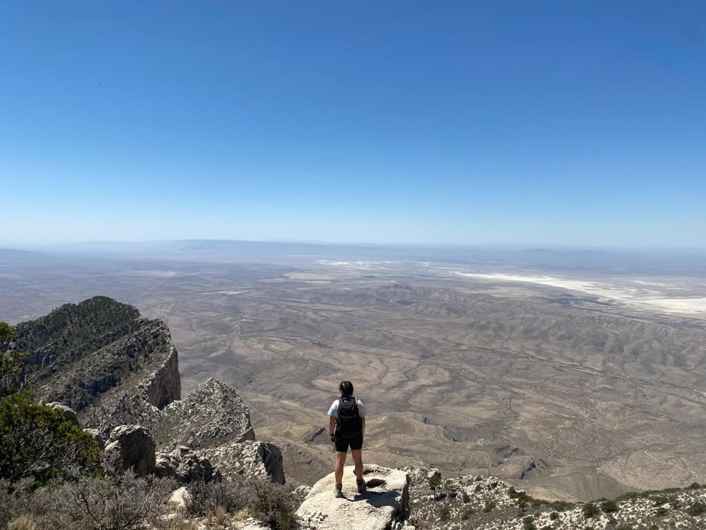 Overlooking the plains of Texas from Guadalupe Mountain hike. 
