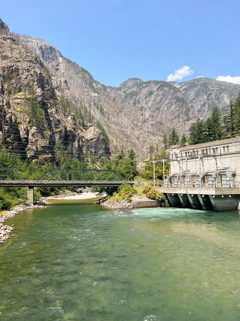 A view of a water power place in North Cascades National Park.