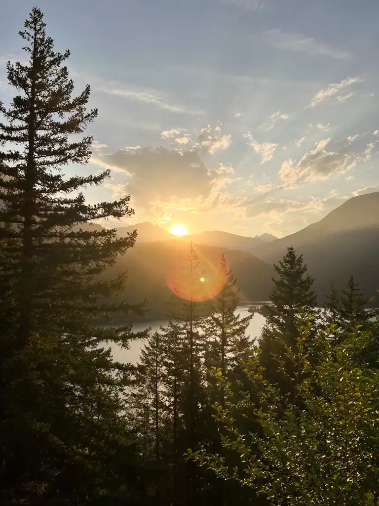 The sunrise in North Cascades National Park.