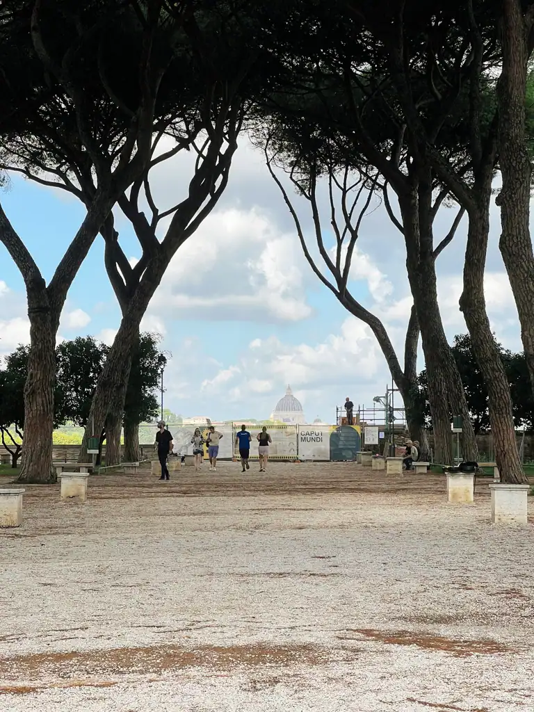 A view of St. Peter's famous dome from the Giardino degli Aranci in Aventine Hill. 