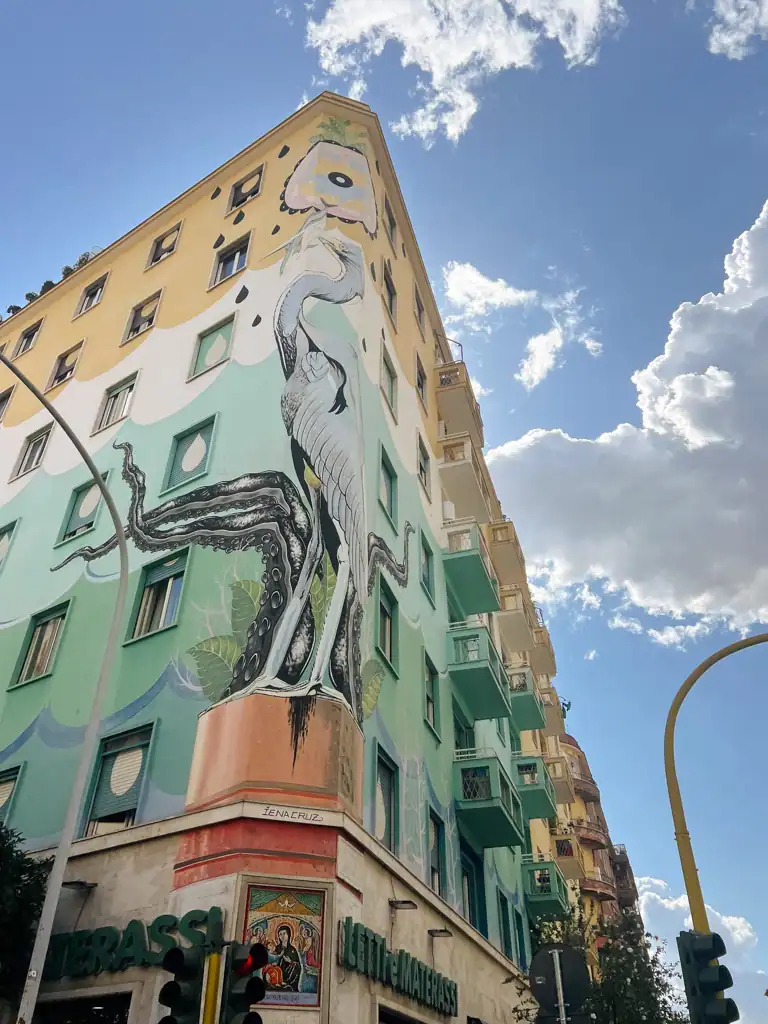 Street art in the Testaccio neighborhood in Rome which is one of the best places to visit in Rome. 