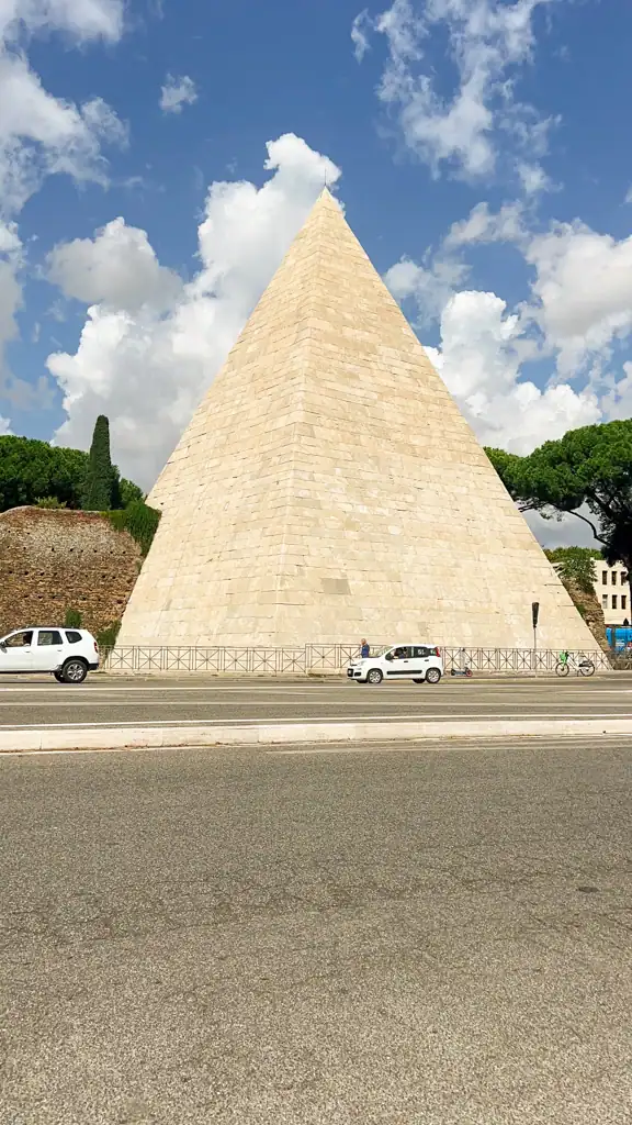 The Pyramid of Caius Cestius that is on the edge of the Testaccio neighborhood. 