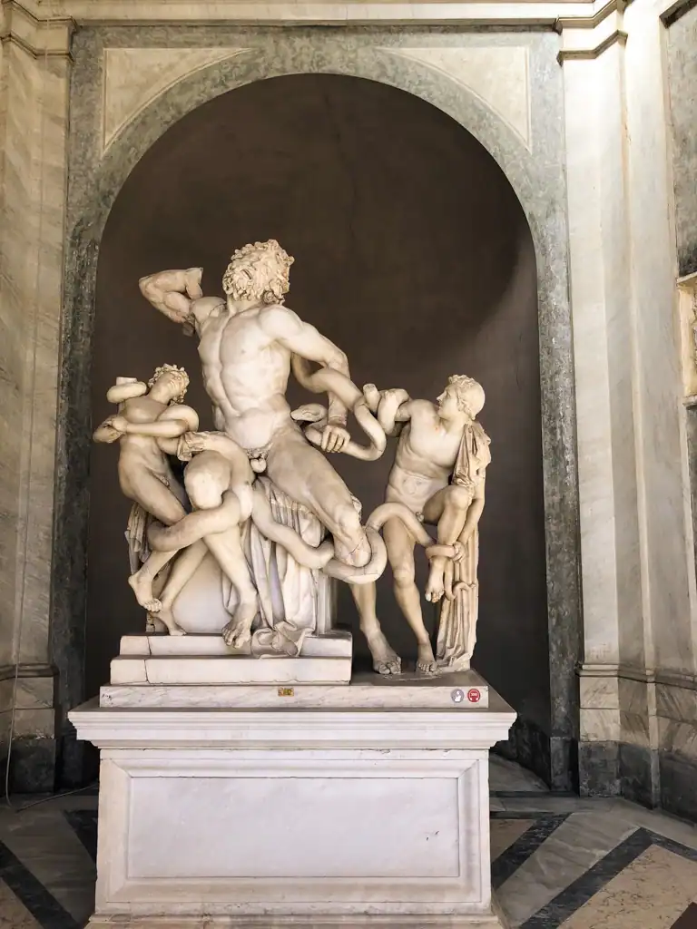 The famous Laocoon statue in the vatican musuem in this rome travel guide. 