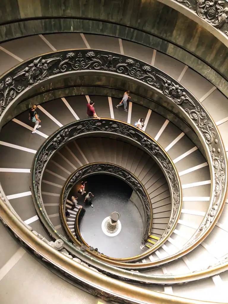 the famous spiral staircase in this rome travel guide. 