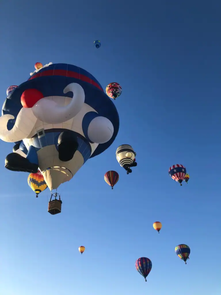 A hot air balloon with a face and mustache found in the best festivals around the world. 