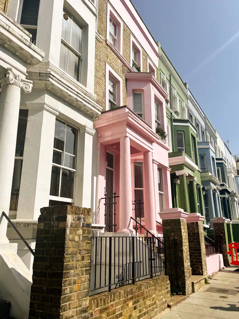 The colorful houses of Notting hill. 