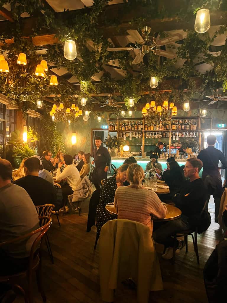 the restaurant of pink mamma in paris.